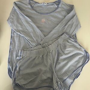 LAKE Blue and White Pajama Set